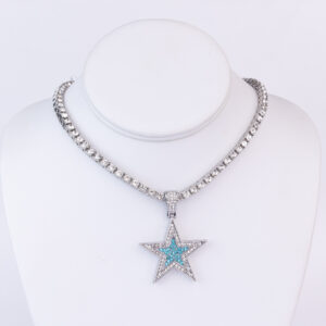 Stone Tennis Chain-Light Blue