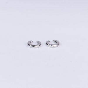 Plain Solid Ball Cuff-Silver