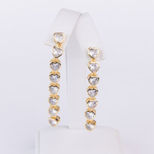 7 Heart  Drop Earring - White B